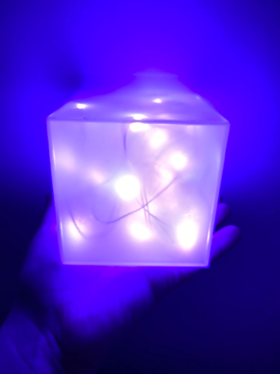Purple glowing cube
